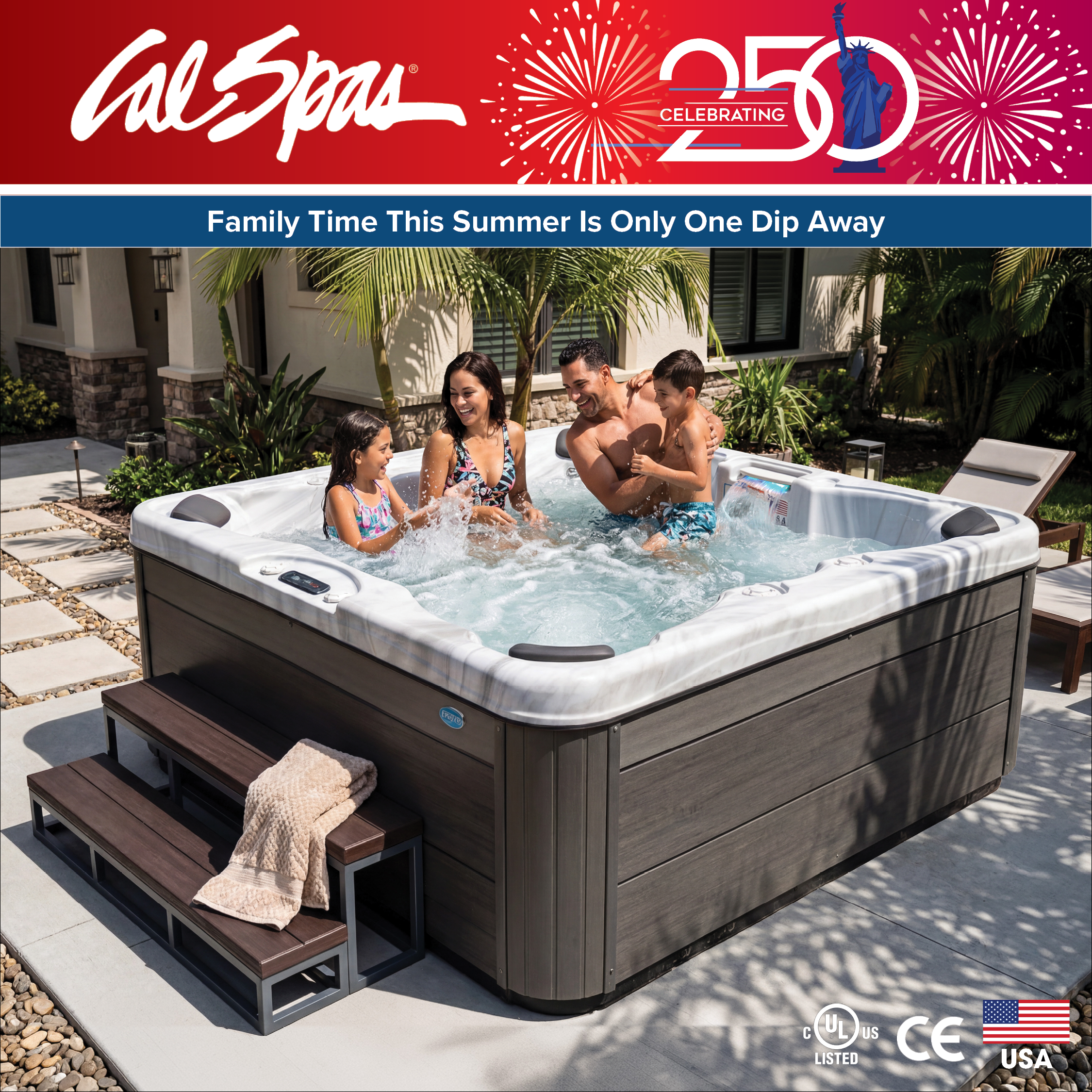 Calspas hot tub being used in a family setting - Reading